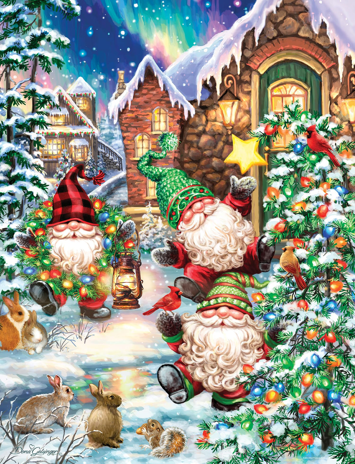 Springbok Gnome Village 500 Piece Holiday Jigsaw Puzzle- Made in The USA with Unique Precision fit Pieces for a Great Puzzling Experience Springbok