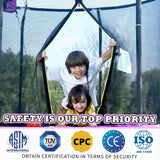 ACWARM HOME 14 FT Trampoline for Kids and Adults, Trampolines with Basketball Hoop and LED Lights,Trampoline Outdoor with Net, ASTM Approved, Purple ACWARM HOME