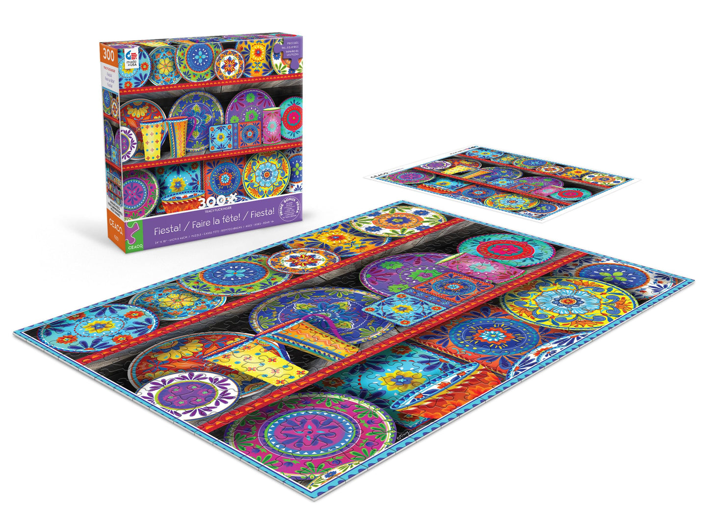 Ceaco - Tracy Flickinger - Fiesta! - 300 Oversized Piece Jigsaw Puzzle