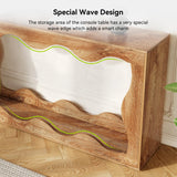 LITTLE TREE 63-Inch Console Table, Chic Design, Sofa Table Behind Couch, Farmhouse Console with Build-in Storage Space for Entryway, Living Room, Hallway LITTLE TREE