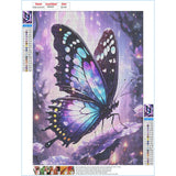 GDYEEH DIY 5D Fantasy Butterfly Diamond Art Kits, Round Full Drill Dreamland Diamond Painting Picture, Flowers Butterfly Painting by Numbers Art Kits for Adults Beginners Home Wall Decor 12x16 inch GDYEEH
