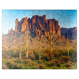 MyPuzzle The Superstition Mountains and Sonoran Desert Landscape at Sunset in Lost Dutchman State Park, Arizona - Premium 100 Piece Jigsaw Puzzle for Adults MyPuzzle.com