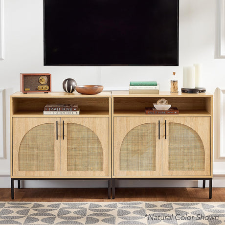Best Choice Products Rattan Sideboard Buffet Cabinet, Entryway Table, Accent Storage Cabinet, Console Table for Hallway, Living Room, Dining Room - Brown Best Choice Products