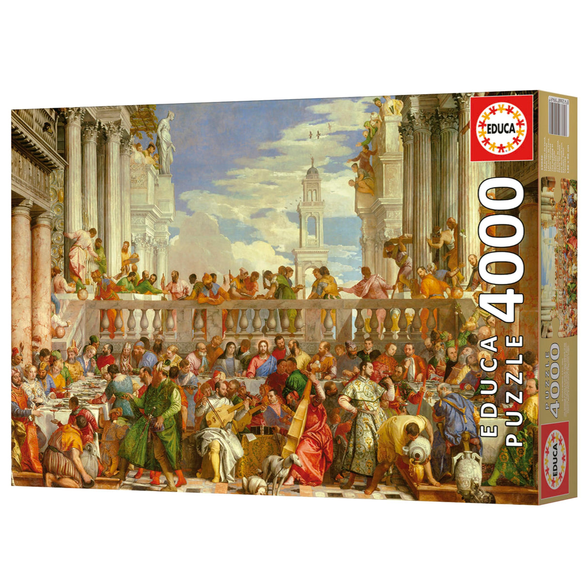 Educa - The Wedding at Cana, Paolo Veronese - 4000 Piece Jigsaw Puzzle - Puzzle Glue Included - Completed Image Measures 53.54"x 37.79" - Ages 14+ (19949) Educa