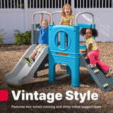 Step2 Scout & Slide Climber, Kids Outdoor Playset, Backyard Playground Set, Slide, Climbing Wall, Tunnel, Outside Vintage Style Jungle Gym, for Toddlers 2-6 Years Old Step2
