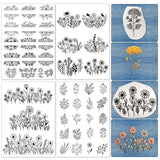 Water Soluble Embroidery Patterns Stabilizers - Rngmsi 4 Pcs Floral Stick and Stitch Embroidery Paper Wash Away, Sunflower Designs Transfer Patterns Stabilizers for Hand Sewing Rngmsi