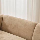 Christopher Knight Home Ahri 83'' Wood Frame Lounge Sofa Couch with Wave Design, Soft Seating 3-Seater Sofa with Armrests, Comfy Velvet Upholstered Home Sofa for Living Room and Office, Camel Christopher Knight Home