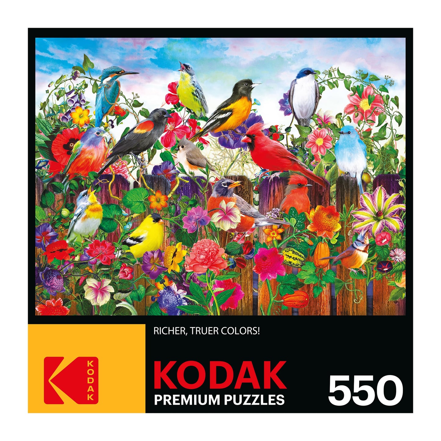 RoseArt - Kodak Premium - Birds and Blooms - 550 Piece Jigsaw Puzzle for Adults