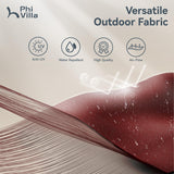 PHI VILLA 15ft Patio Umbrella Double-Sided Outdoor Market Extra Large Umbrella with Crank, Umbrella Base Included (Dark Red) PHI VILLA