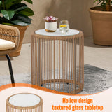 3-Piece Outdoor PE Rattan Bistro Furniture Set Patio Rattan Conversation Set Patio Furniture Set Glass Coffee Table Top and 2 Chairs with Cushions Lumbar Pillows for Yard Garden Porch Bistro, White PayLessHere