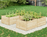 AMERLIFE U-Shaped Raised Garden Bed, 7.5Wx6Dx1.6H Free Combination Outdoor Wooden Raised Garden Bed Planter with 19.6" Depth Planter Box AMERLIFE