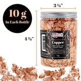 U.S. Art Supply Metallic Foil Schabin Gilding Genuine Copper Leaf Flakes in a 10 Gram Bottle - Gild Picture Frames, Paintings, Furniture, Decorate Epoxy Resin, Nails, Jewelry, Slime, Arts and Crafts U.S. Art Supply