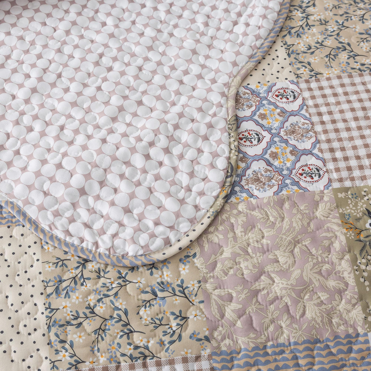 HoneiLife Quilt Set King Size - Lightweight Bedspreads 106x96, Microfiber Quilts 3-Piece, Patchwork Coverlet Rustic Bedding Sets All Season Quilts HoneiLife