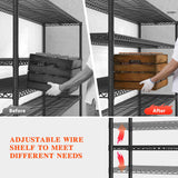 REIBII Storage Shelves 3200 LBS Capacity Wire Shelving with Wheels Heavy Duty Metal Shelf for Warehouses, Garage,Kitchens, School,Commercial Shelf, 73" H X 60" W X 18" D, 2 Pack REIBII