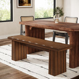 Tribesigns Wooden Entryway Bench, 47-Inch Wood Dining Table Bench with Sturdy Frame for Dining Room Bedroom Living Room Hallway Kitchen, Easy Assembly (Walnut) Tribesigns