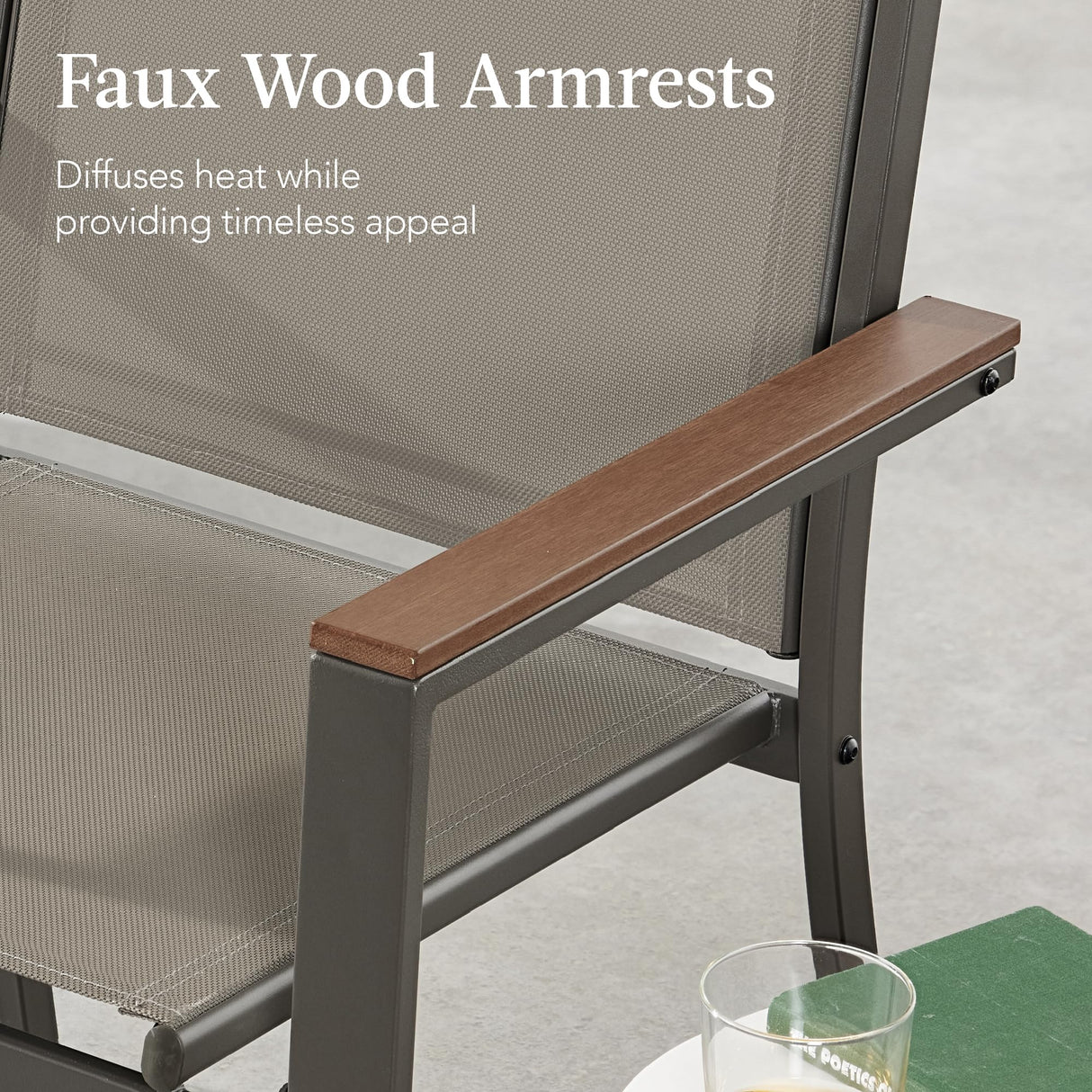 Best Choice Products 4-Piece Outdoor Textilene Patio Conversation Set, Backyard Furniture w/Loveseat, Coffee Table, Steel Frame - Brown/Brown Best Choice Products