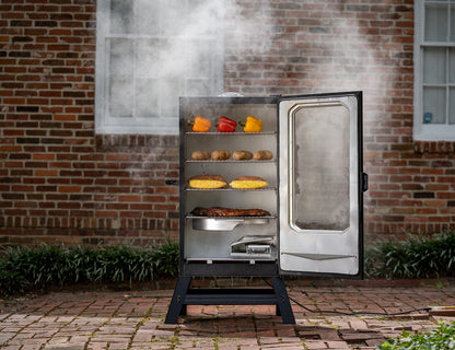 Masterbuilt® 40-inch Digital Electric Vertical BBQ Smoker with Leg Kit, Side Wood Chip Loader and 970 Cooking Square Inches in Black, Model MB20070122