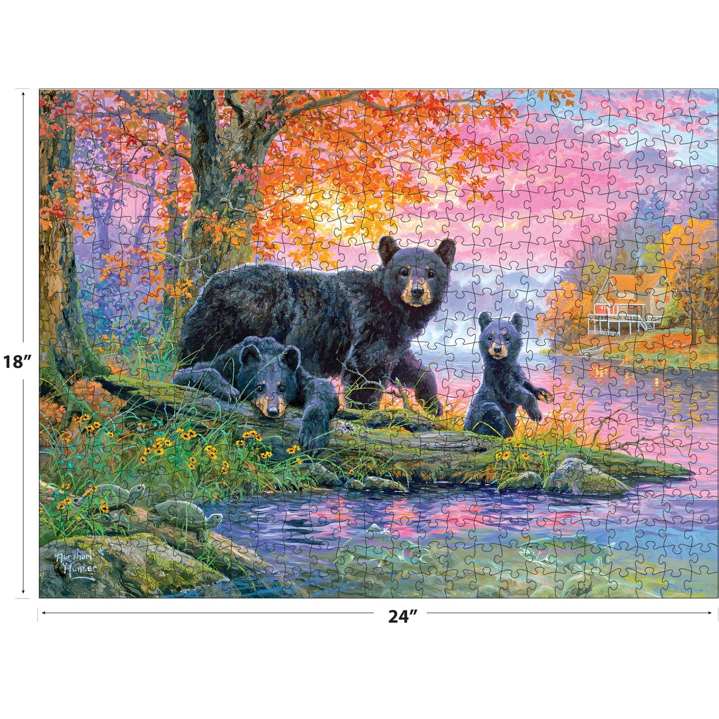 RoseArt - Abraham Hunter - Fishin' Hole - 500 Piece Jigsaw Puzzle for Adults