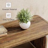 LITTLE TREE Farmhouse Coffee Table, 47 Inches Wooden Center Tables with Rounded Corners, Rectangular Living Room Tables, Modern Low Cocktail Tea Furniture for Living Room (Rustic Brown) LITTLE TREE