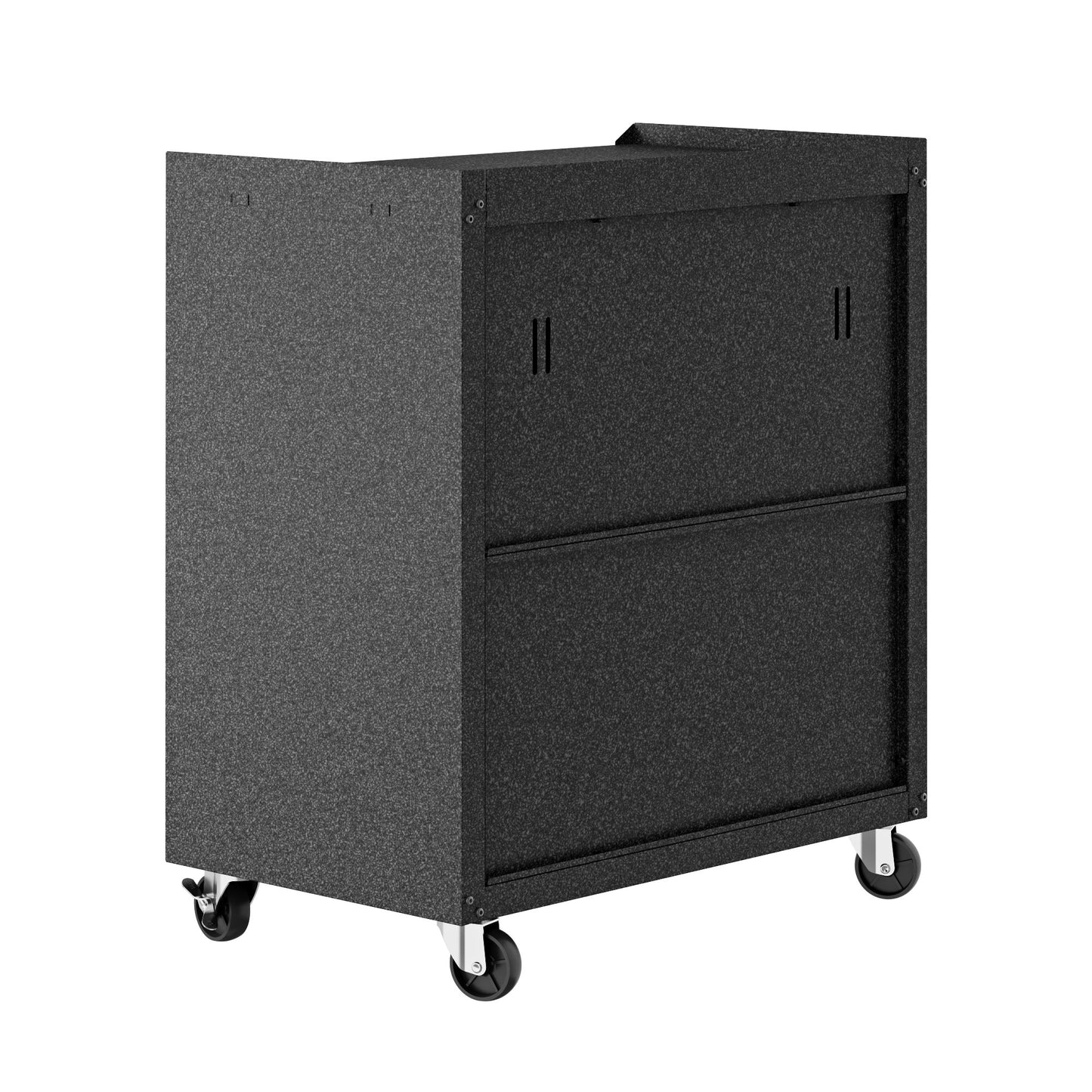 Manhattan Comfort Fortress Rolling 2 Door Garage Storage Cabinet, Black/Gray - WoodArtSupply