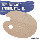 U.S. Art Supply 11.8" X 19.8" Extra Large Wooden Oval-Shaped Artist Painting Palette with Thumb Hole - Wood Paint Color Mixing Tray - Easy Clean, Mix Acrylic, Oil, Watercolor U.S. Art Supply