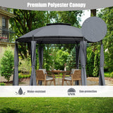 Tangkula 11.5x11.5 ft Round Patio Gazebo, 2-Tier Dome Gazebo with Removable Side Curtains, Heavy Duty Steel Frame, Outdoor Gazebo Pavilion for Tangkula