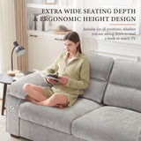 Ihanherry 71.5 Inch Loveseat Pillow-Armrest Sofa with USB/Type-C Charging Port, Modern 2-Seats Sofa for Living Room & Bedroom, Removable Medium Firm Cushion, Breathable Chenille Fabric, Grey Ihanherry