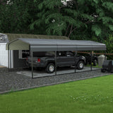 VEIKOU 12' x 20' Carport, Upgraded Car Port with Heavy Duty Steel Roof, Metal Carport Kit for Auto, Cars, Grey VEIKOU