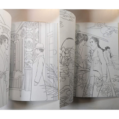 Mr. Sun Shine Coloring Books for Adults Relaxation Color Therapy 40 Famous Scenes in The Drama Korean TV Show Classic 108page Mr. Sun Shine
