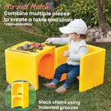 ECR4Kids Tri-Me 3-In-1 Cube Chair, Kids Furniture, Yellow ECR4Kids
