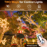 KNONEW 403FT 1000 LED Christmas Lights Outdoor String Lights 8 Modes & Timer Fairy Light Plug in Waterproof LED String Lights for Xmas Yard Tree Wedding Party Holiday Decorations (Warm White) KNONEW