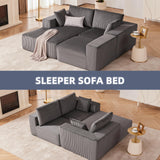 Weture 108” Modular Sectional Sofa, Cloud Sectional Couch with Deep Seat, Modern Modular L-Shape Sofa Couch with Chaise,Upholstered Couches for Living Room Bedroom (Corduroy, Dark Grey) Weture