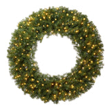 Casafield Pre-Lit Artificial Christmas Wreath for Front Door, Window or Mantel, Green Fir with White Lights Indoor/Outdoor Holiday Decor, 48 Inches Casafield