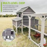 GUTINNEEN Chicken Coop with Run for 8-10 Chickens Extra Large Hen House Poultry Cage Outdoor with Nesting Box GUTINNEEN