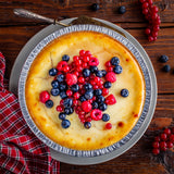 NoCry Premium Disposable Pie Pans (50 Pack) — 9 Inch Foil Aluminum Tins with Full Curl Lip for Baking Delicious Tarts or Crispy Pastry Crusts — Lightweight Yet Sturdy — Even Heat Distribution NoCry