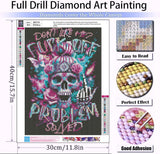 mrpwnle Skull Diamond Art Kits for Adults, Don't Like Me Skull Diamond Painting Kits for Adults Beginners, 5D DIY Full Drill Round Gem Art Crafts Paintings for Home Wall Decor 12 x16Inch mrpwnle