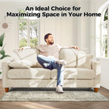 Kidirect 70in Corduroy Couch, Sofas for Living Room No Tool Assembly, Comfy Couches for Living Room 21in Deep Seats, Oversized Loveseat Sofa with 2 Pillows, 3 Seater Couch for Bedroom, Beige Sofa Kidirect