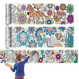 Pasimy 3 Pieces Giant Coloring Posters 11.8 x 118 Inch Mandala Animals Jumbo DIY Drawing Paper Large Coloring Sheets Pages Huge Mandala Drawing Banner for Adult Kids Home Classroom Craft Art Activity Pasimy