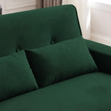 Jarenie 48" Loveseat Sofa, 2 Seater Love Seat Mid Century Modern Small Couches for Living Room Bedroom Apartment, 2 Throw Pillows and Wooden Legs, Green Jarenie