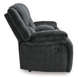 Signature Design by Ashley Draycoll Contemporary Double Reclining Manual Loveseat with Center Console, Dark Gray Signature Design by Ashley