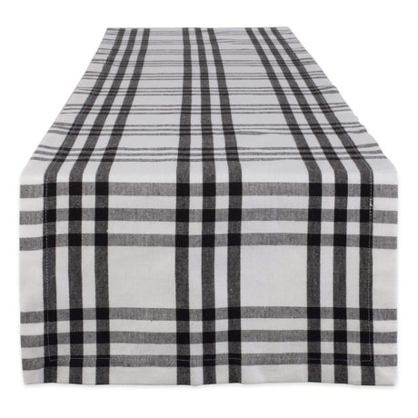 DII Home Sweet Farmhouse Plaid Tabletop Collection, Table Runner, 14x72, Black DII
