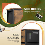 WLIVE Dresser for Bedroom with 10 Drawers, Fabric Dresser Chest of Drawers with Side Pockets and Hooks, Sturdy Metal Frame, Drawers Organizer Unit for Room, Hallway, Rustic Brown Wood Grain Print WLIVE