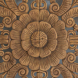 Balinese Hand Carved King Size Bed Headboard Reclaimed Wooden Panels Artwork Handmade Painted in Chiang Mai Thailand 72 Inches Siam Sawadee