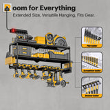 Spampur Power Tool Organizer Wall Mount with Charging Station, 8 Slots for Drill Organizer, Tool Battery Holder with 6 Outlet Power Strip, Drill Holder Heavy Duty Garage Organizers/Men's Gifts Spampur