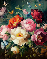 Arttoplus Flowers Paint by Numbers Kit for Adults-Butterfly Adult Paint by Number Kits on Canvas,Flowers Painting by Number Adult for Gift Home Wall Decor(16x20inch) Arttoplus