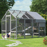 TIMHAKA Catio Outdoor Cat Enclosure, Large Cat Catio for Multiple Cats with 7 Platforms, 2 Resting Box and 2 Bridges, Wooden Cat House Cage with Waterproof and UV Proof Cover, 71 x 71 x 97 inch TIMHAKA