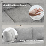 Bezseller 107.3" Sectional Couches for Living Room, U Shaped Modular Sofa Couch with Cushion & Chenille Fabric, 4-Seat Comfy Furniture Sets with Double Chaise for Apartment, Reception Room, Grey Bezseller