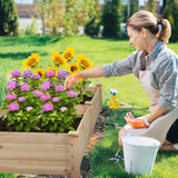 Brightpeak 8 FT Outdoor Wooden Raised Garden Bed, Elevated Planting Planter Box Kit for Flowers/Vegetables/Herbs in Backyard/Patio/Outdoor, Natural Brightpeak