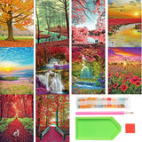 Tontut 10 Pack Diamond Painting Kits, Landscape Beach Diamond Art Painting for Adults Beginners, DIY Landscape Painting Diamond Art Full Round Diamond Crafts Wall Decor 12 x 16 inches Tontut