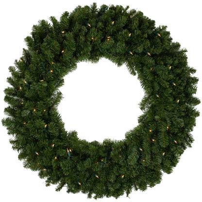 Northlight Pre-Lit Canadian Pine Artificial Christmas Wreath - 36" - Clear Lights